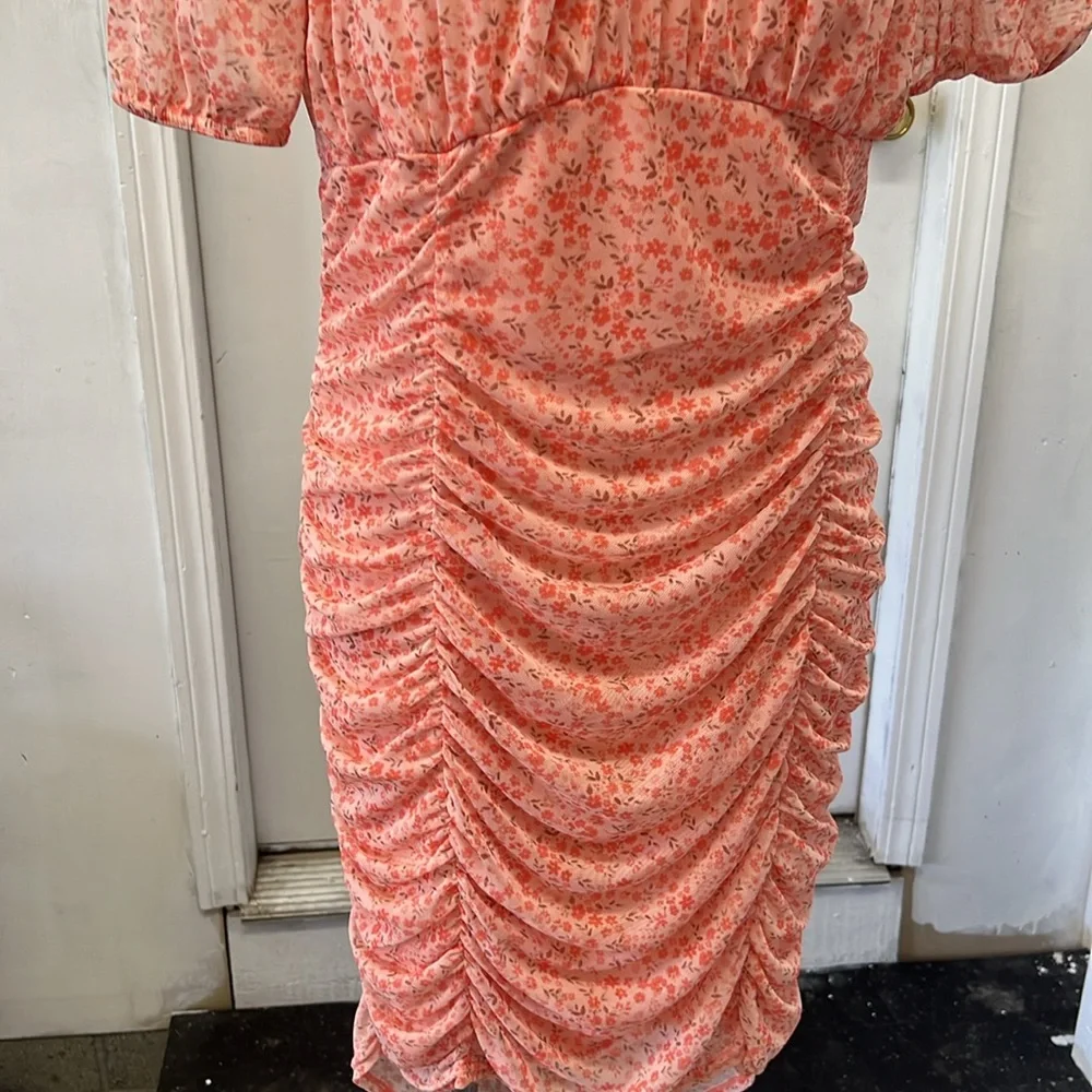 Asos peach body con dress women size 14  run small New with tag